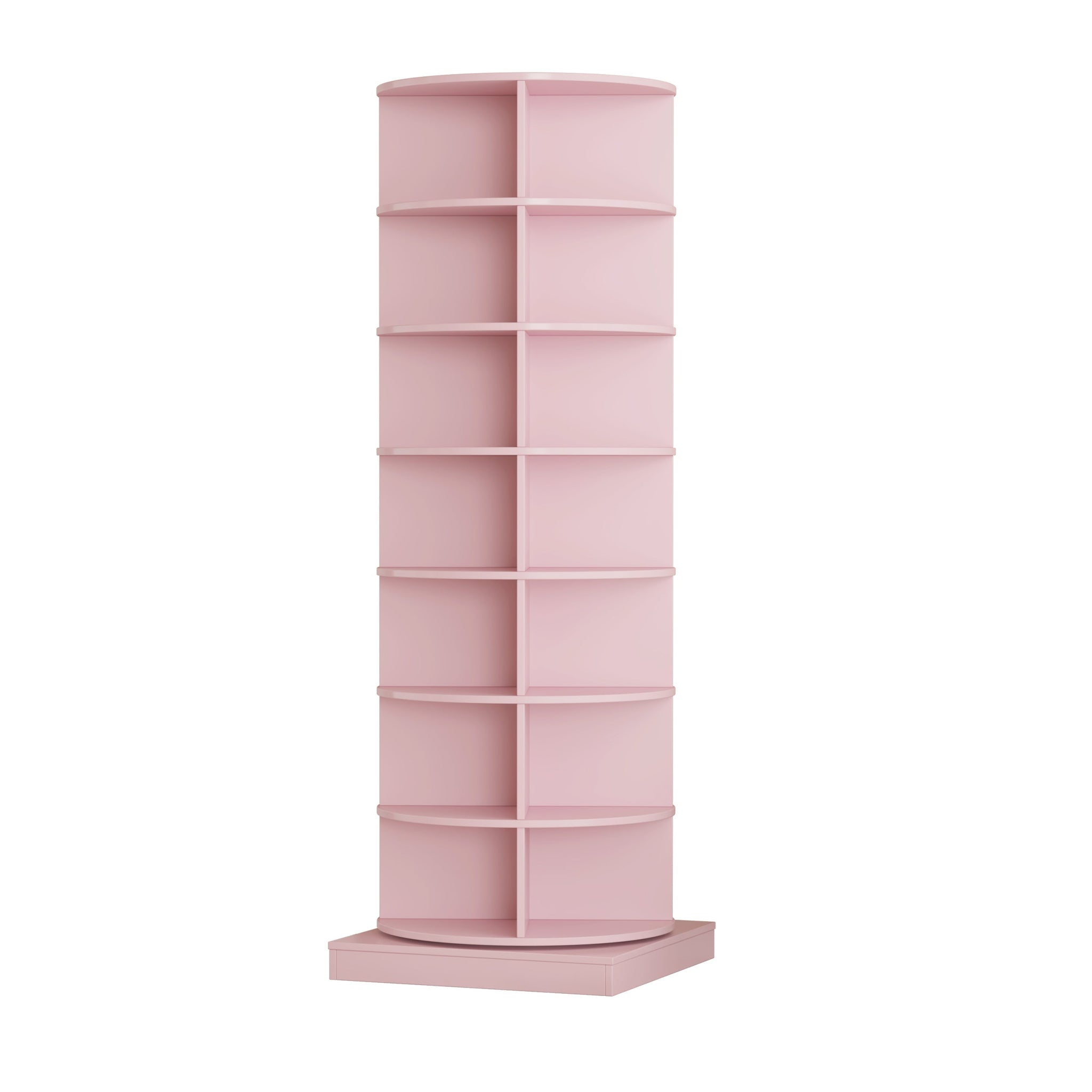 Pink 360 Rotating Shoe Cabinet 6 Layers Pink Plywood